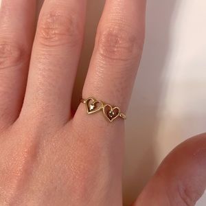 10K Gold Hearts Ring